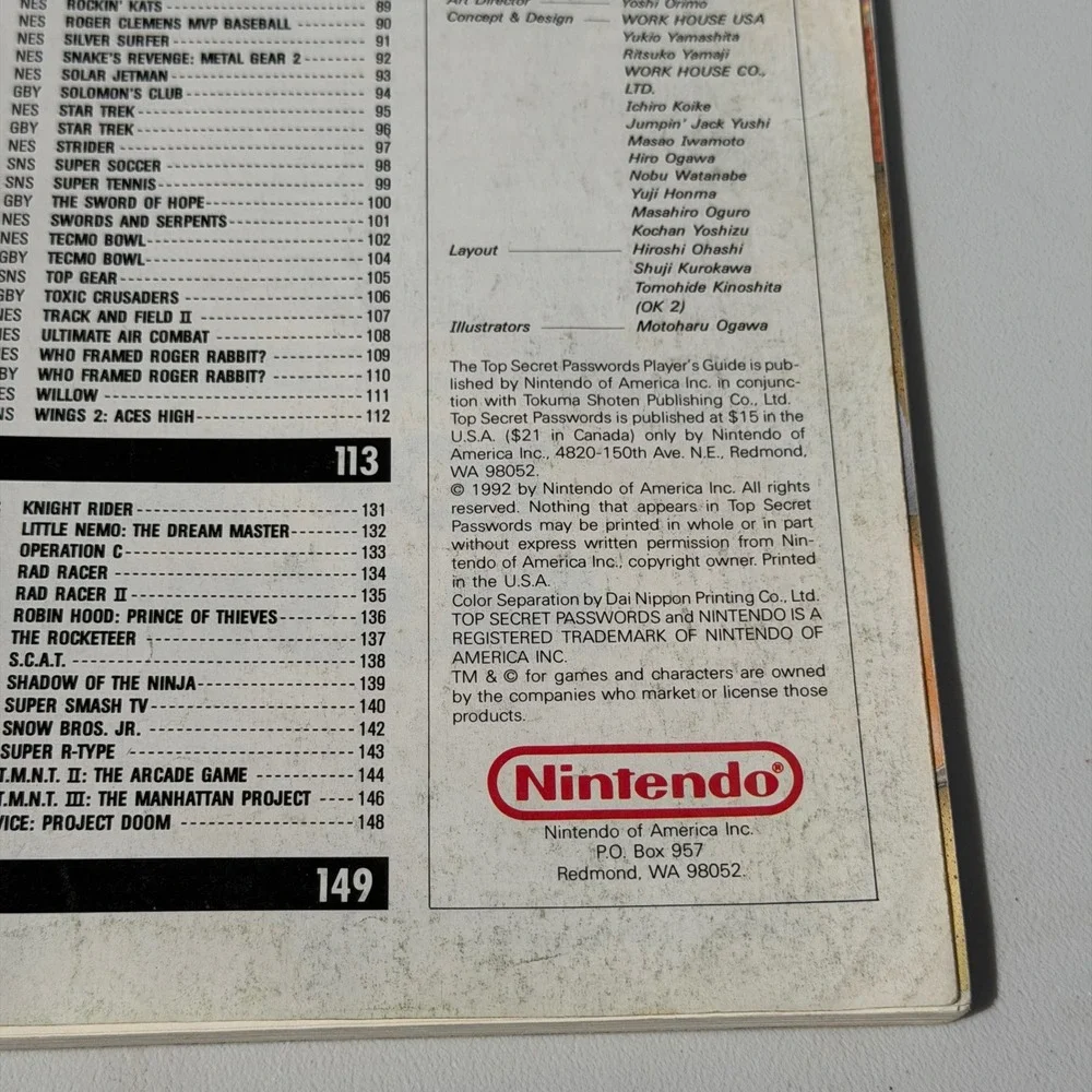 Nintendo Top Secret Passwords Players Guide 1992 NES SNES Game Boy Vintage Book